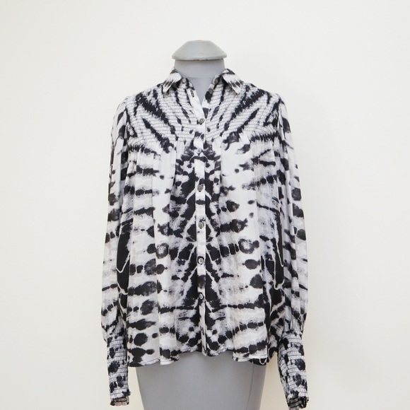 Raquel Allegra Edwardian Butterfly Tie Dye Blouse NWT - Picture 1 of 8